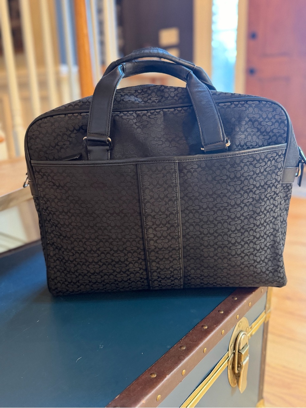 Coach Men’s Classic 2008 Micro C Hudson Briefcase Laptop Bag Black